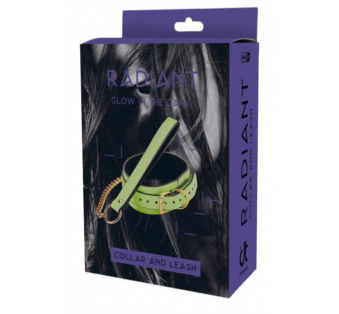 Нашийник з повідцем, що світиться у темряві Dream Toys Radiant Collar & Leash зелений