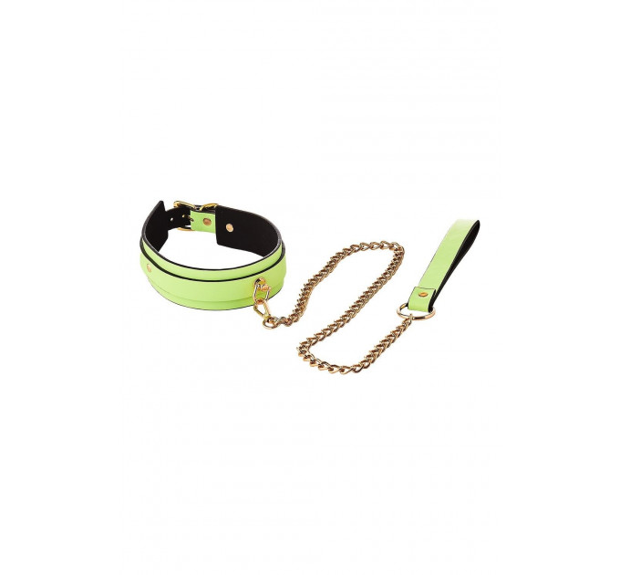 Нашийник з повідцем, що світиться у темряві Dream Toys Radiant Collar & Leash зелений