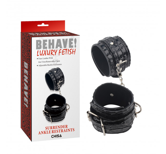 Поножи Chisa Behave! Luxury Fetish с металлической фурнитурой, черные