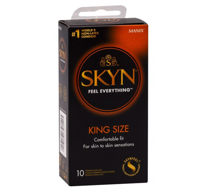 Презервативи без латексу великого розміру Manix SKYN King Size, упаковка (ціна за пачку, 10 шт)
