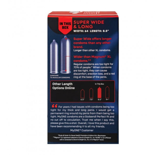 Презервативы большие MyONE Super Wide & Long 64L (цена за упаковку, 10 шт.)