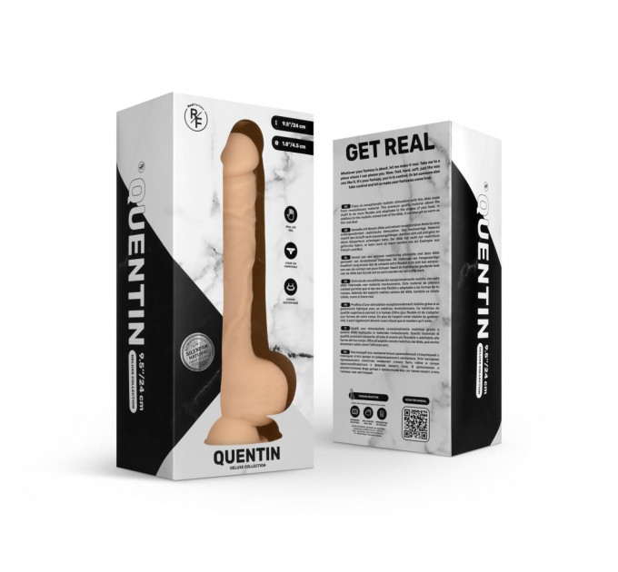 Фаллоимитор реалистичный на присоске Real Fantasy Deluxe - Quentin 24 cm