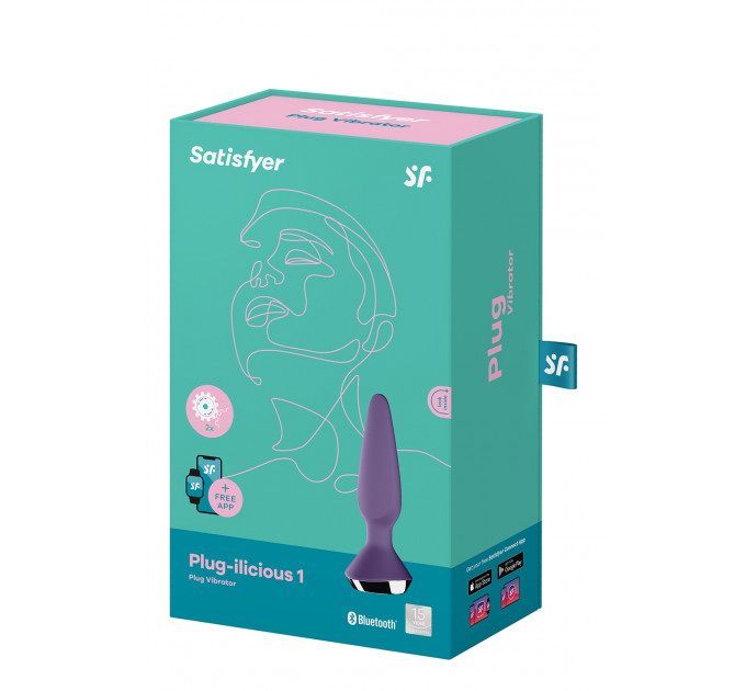 T360157 анальна пробка з двома моторами і управлінням телефоном Satisfyer Plug-ilicious 1 Purple