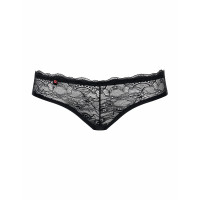 Трусики с декоративными стрепами по попе и бантиком Obsessive Frivolla черный, L/XL