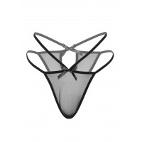 Трусики полупрозрачные с бантиками Daring Intimates Scarlett, черный, S/M