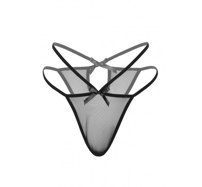 Трусики полупрозрачные с бантиками Daring Intimates Scarlett, черный, S/M
