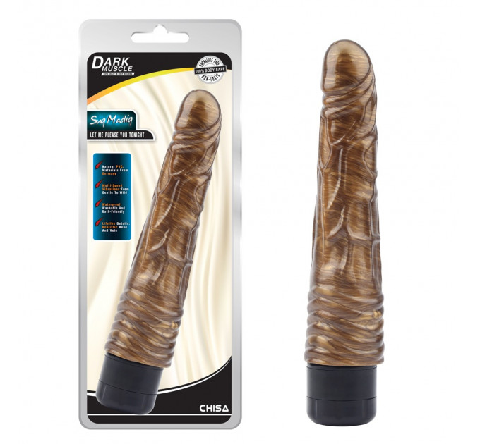 Вибратор Chisa Dark Muscle с волнистой структурой у основания для стимуляции клитора