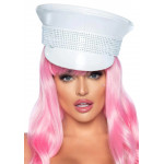 Военная шляпа со стразами One Size Rhinestone Trimmed Military Hat от Leg Avenue, белая