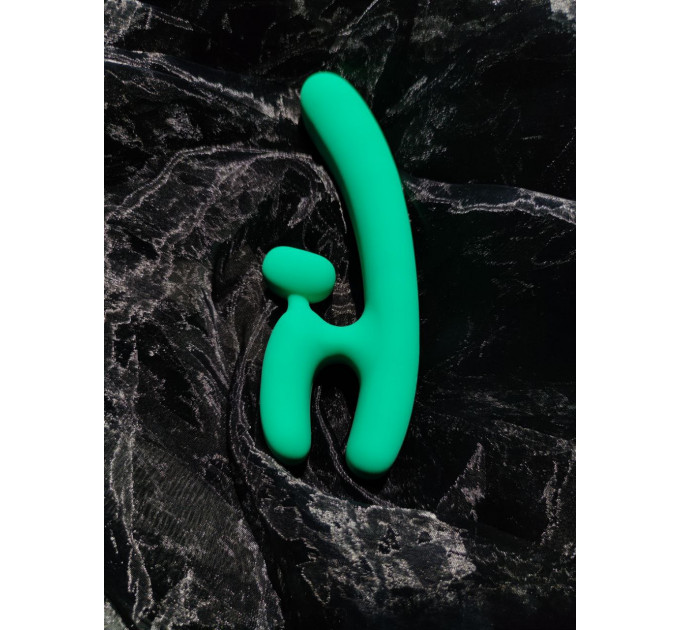 Вибратор в форме буквы "Н" со стимуляцией клитора Chisa Lust Ripple Hreindyri, зеленый