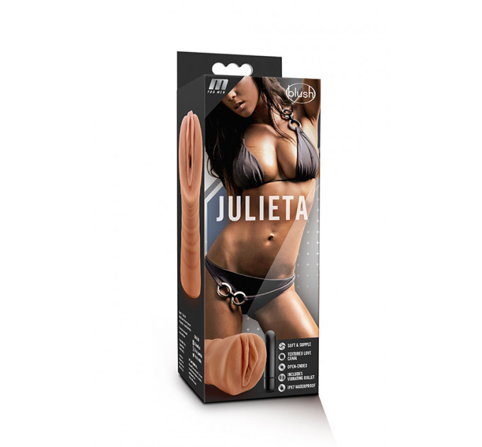 Мастурбатор реалистичный Blush Julieta c вибрирующей пулей, бежевый