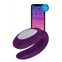 Вібромасажер для пар Satisfyer Double Joy працює від програми, фіолетовий