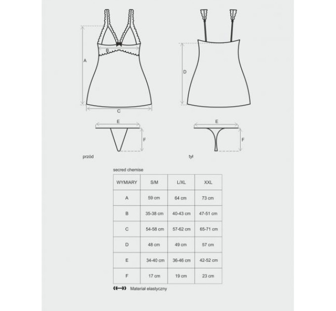 Сорочка Obsessive Secred Chemise L/XL красная