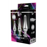 Набор анальных пробок конической формы Dream Toys GLEAMING LOVE PLEASURE SET SILVER