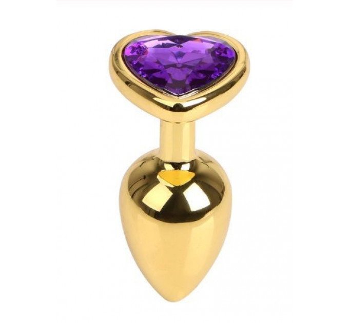 Анальна пробка Gold Metal Heart Dark Violet, s