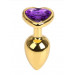 Анальна пробка Gold Metal Heart Dark Violet, s
