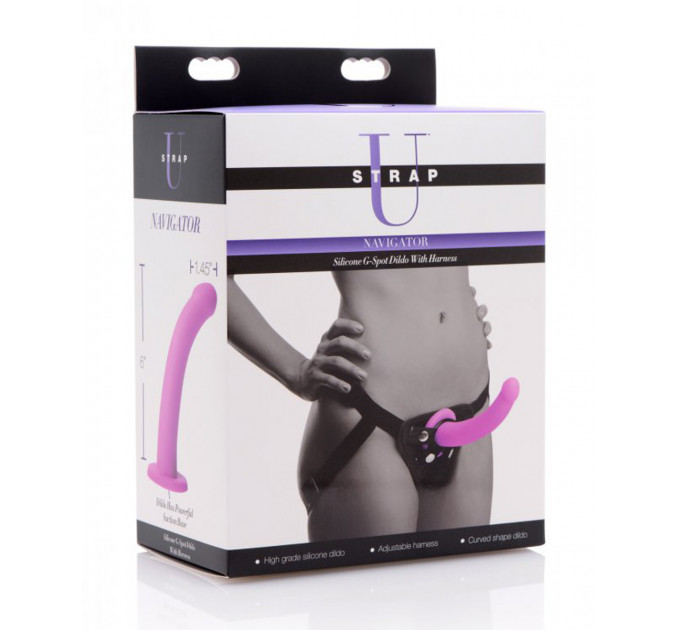 Страпон з кільцевим кріпленням Navigator Silicone G-Spot Dildo фіолетовий
