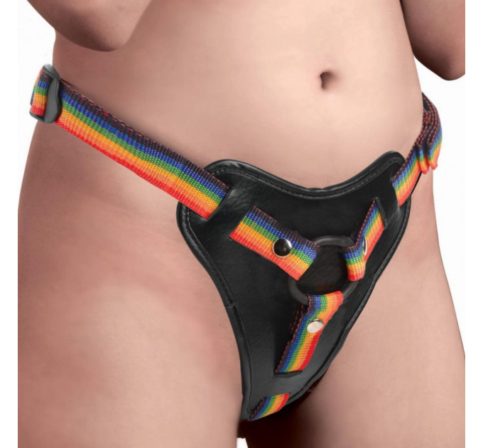 Трусики для страпону райдужні Strap U Take the Rainbow Universal