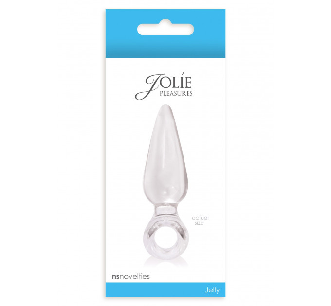Анальна пробка із стоппером у вигляді кільця NS Novelties Jolie Pleasures Jelly Plug, прозорий, Mini