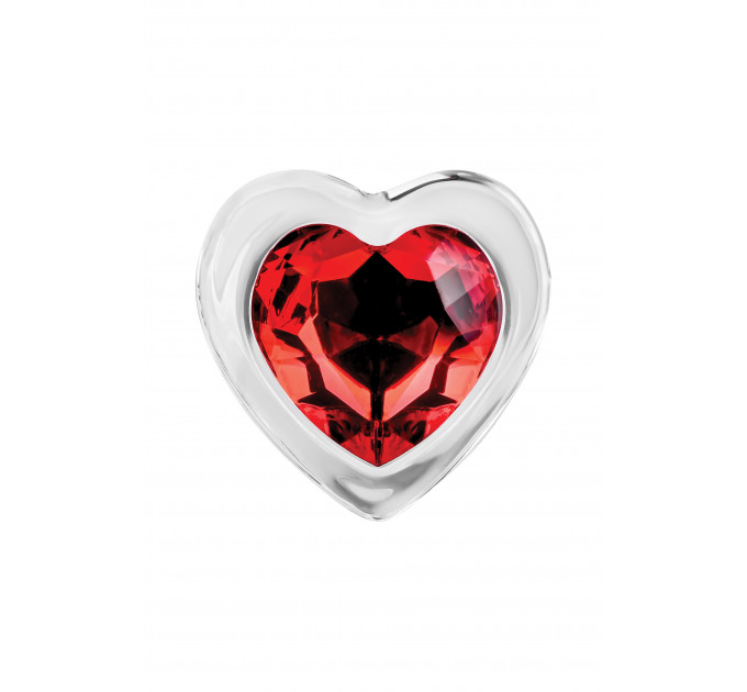 Анальна пробка скляна M ADAM ET EVE RED HEART GEM GLASS PLUG MEDIUM