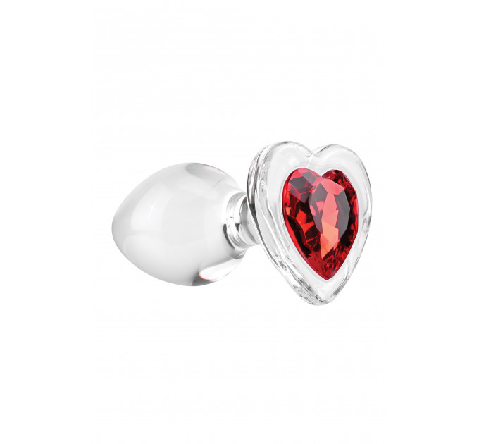 Анальна пробка скляна M ADAM ET EVE RED HEART GEM GLASS PLUG MEDIUM