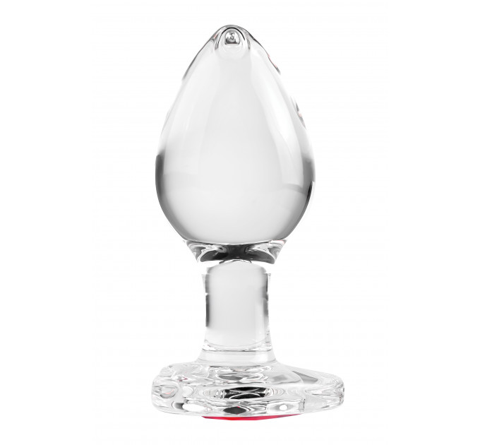Анальна пробка скляна M ADAM ET EVE RED HEART GEM GLASS PLUG MEDIUM