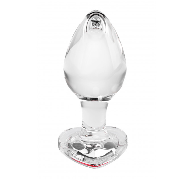 Анальна пробка скляна M ADAM ET EVE RED HEART GEM GLASS PLUG MEDIUM