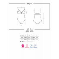 Боді Obsessive 818-TED-1 чорний з вишивкою S/M