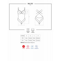 Боди c чашечками на косточках Obsessive 860-TED - 1, черный, L/XL