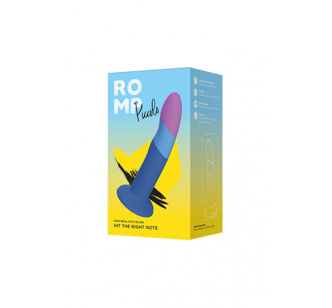 Фалоімітатор нереалістичний Romp Piccolo для стимуляцій точок P і G, фіолетовий/синій