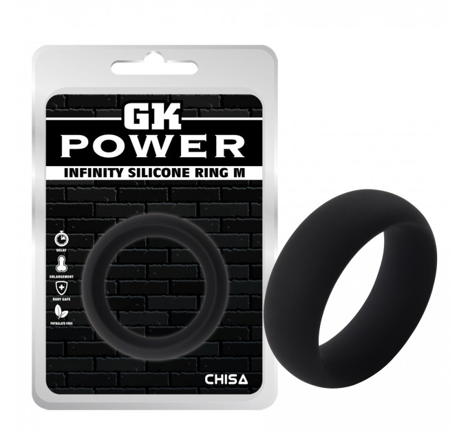 Кільце ерекційне Chisa GK Power Infinity Ring M,чорне