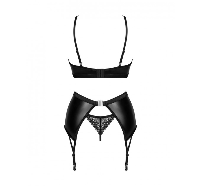 Комплект латексный с поясом для чулков Obsessive Norides 3-pcs set XS/S