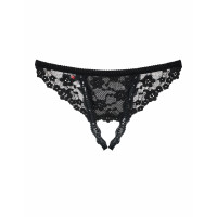 Кружевные трусики с доступом Letica crotchless thong black L/XL - MINI