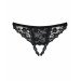Кружевные трусики с доступом Letica crotchless thong black L/XL - MINI