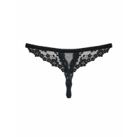 Кружевные трусики с доступом Letica crotchless thong black L/XL - MINI