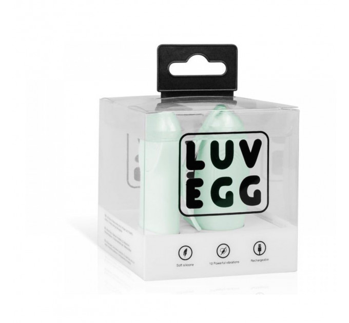 Виброяйцо с дистанционным пультом Luv Egg, силиконовое, зеленое, 6.5 х 3.5 см