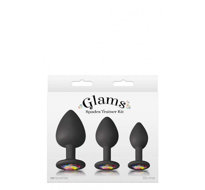 Набор анальных пробок силикон NS Novelties GLAMS SPADES TRAINER KIT BLACK
