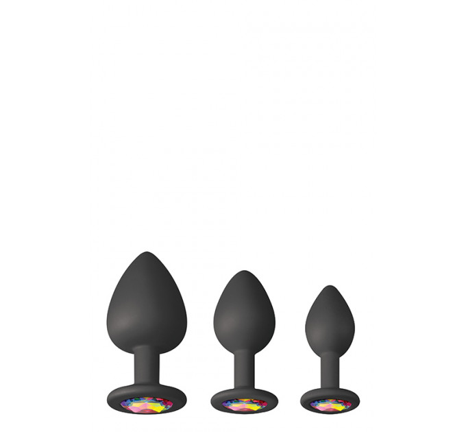 Набор анальных пробок силикон NS Novelties GLAMS SPADES TRAINER KIT BLACK