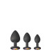 Набор анальных пробок силикон NS Novelties GLAMS SPADES TRAINER KIT BLACK