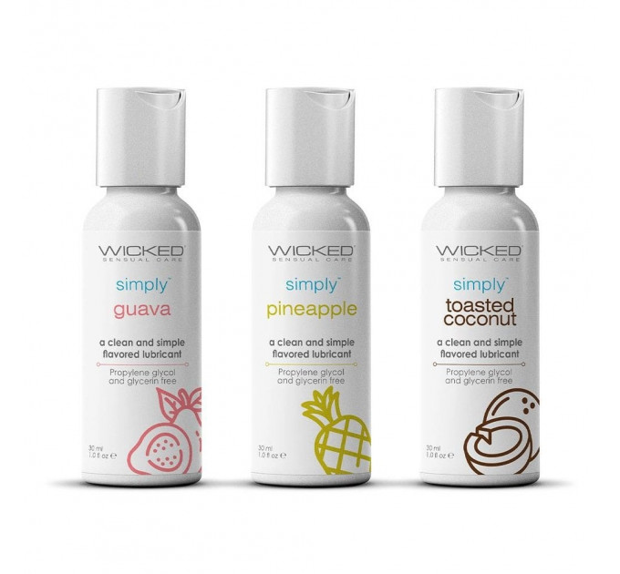 Набор ароматизированных лубрикантов Wicked Simply Tropical Trio Kit, 3 шт.