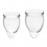 Набор менструальных чаш Satisfyer Feel Confident Menstrual Cup 15 мл и 20 мл, прозрачные