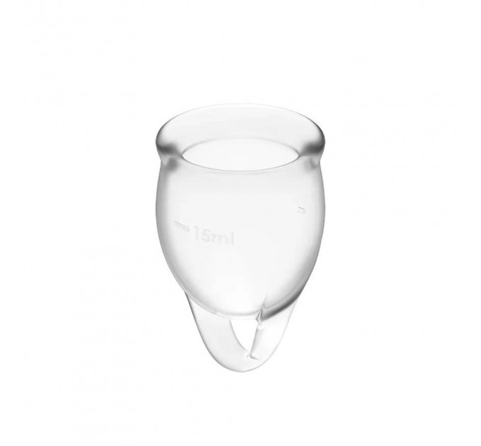 Набор менструальных чаш Satisfyer Feel Confident Menstrual Cup 15 мл и 20 мл, прозрачные