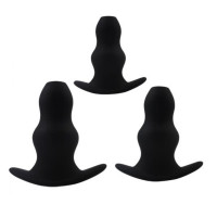 Набор анальных тоннелей Chisa Black Mont Rippled Anal Juicer Kit, черный