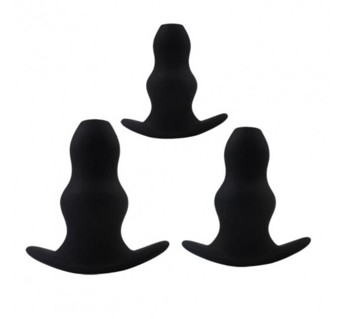 Набор анальных тоннелей Chisa Black Mont Rippled Anal Juicer Kit, черный