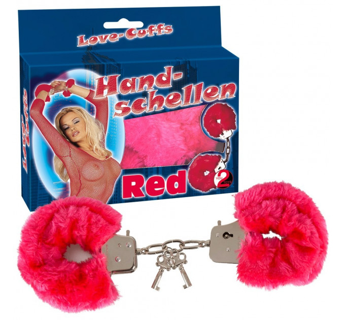 Наручники с искусственным мехом You2Toys, металлические, розовые