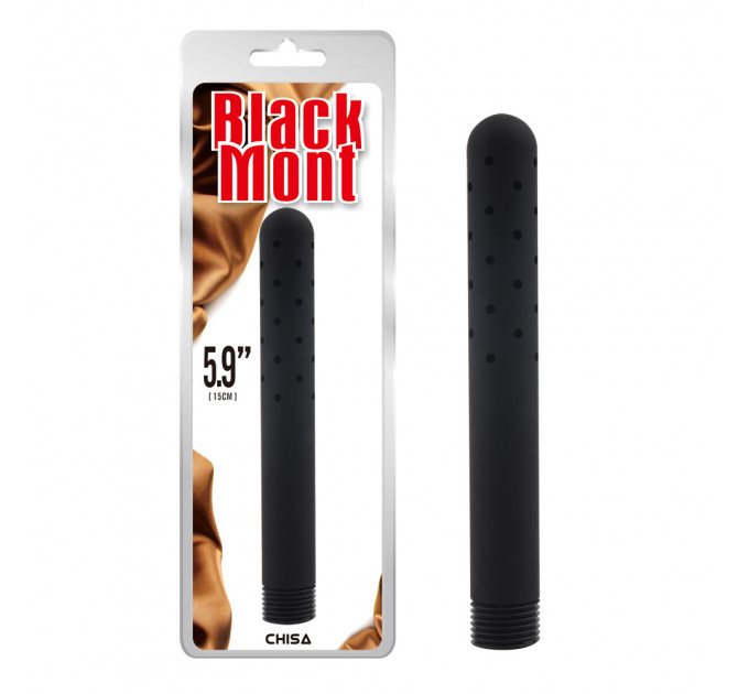 Насадка на анальный душ Chisa Black Mont 7 отверстий, черная, 15 х 1.9 см