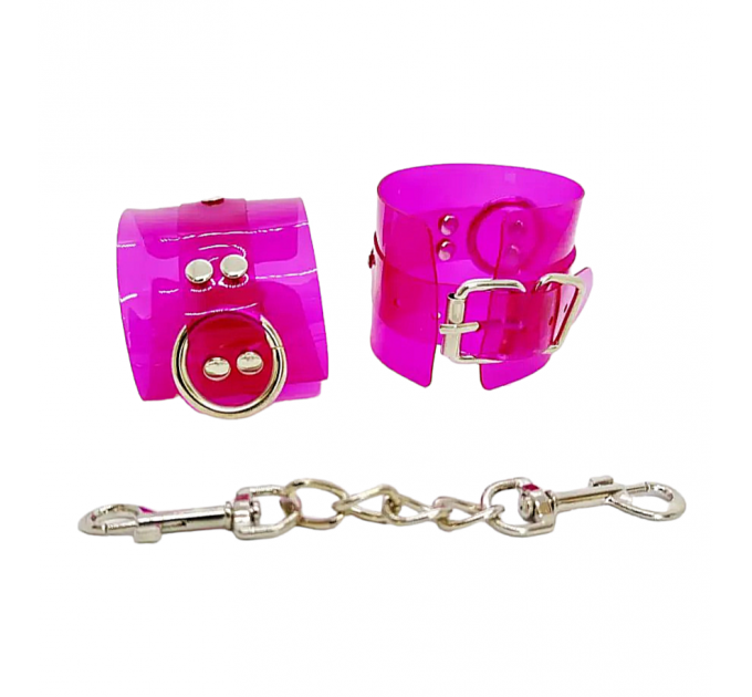 Наручники DS Fetish Handcuffs transparent, розовый
