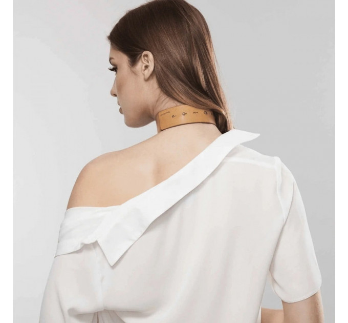 Ошейник MAZE - Wide Choker Brown