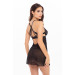 Прозрачный пеньюар с трусиками 2PC BONDAGE STRAPPING CHEMISE SET BLACK, S/M