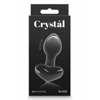 Стеклянная пробка NS Novelties CRYSTAL HEART BLACK