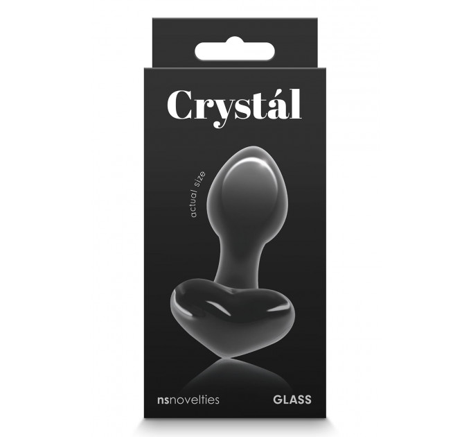 Стеклянная пробка NS Novelties CRYSTAL HEART BLACK